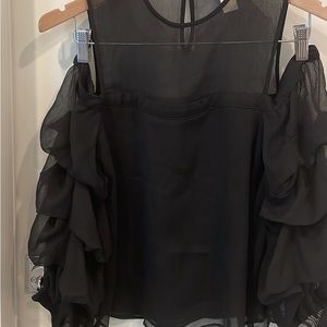 H&M black chiffon top size 4
